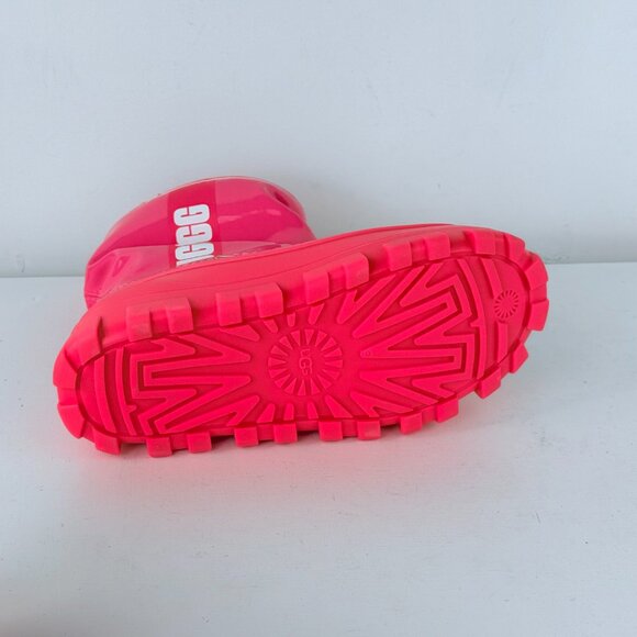 Youth Size 5 - UGG Classic BRELLAH MINI Rain/Winter Girls Boots - Super Coral - Picture 5 of 6